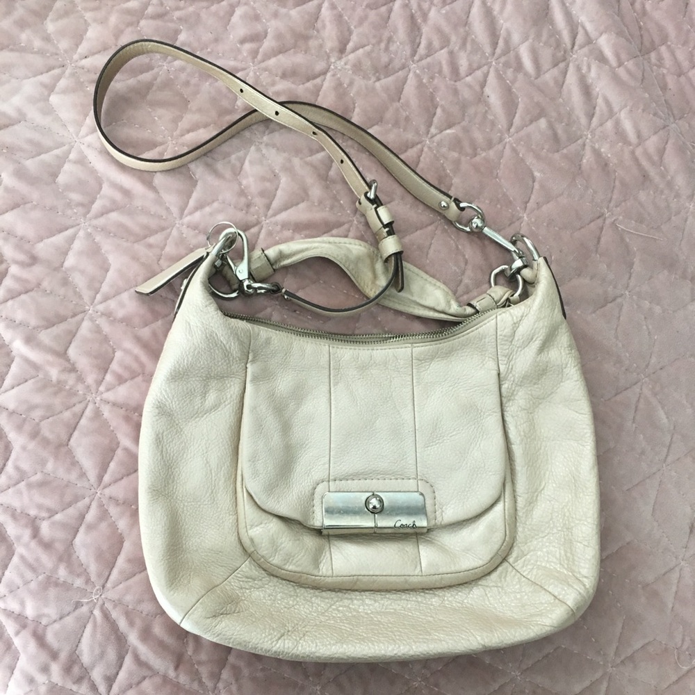 Pearl Shimmer Coach Crossbody Hobo Bag